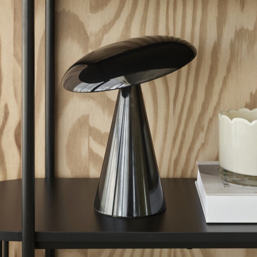 Sindig PORCINI Bordlampe oppladbar H26 cm i Svart