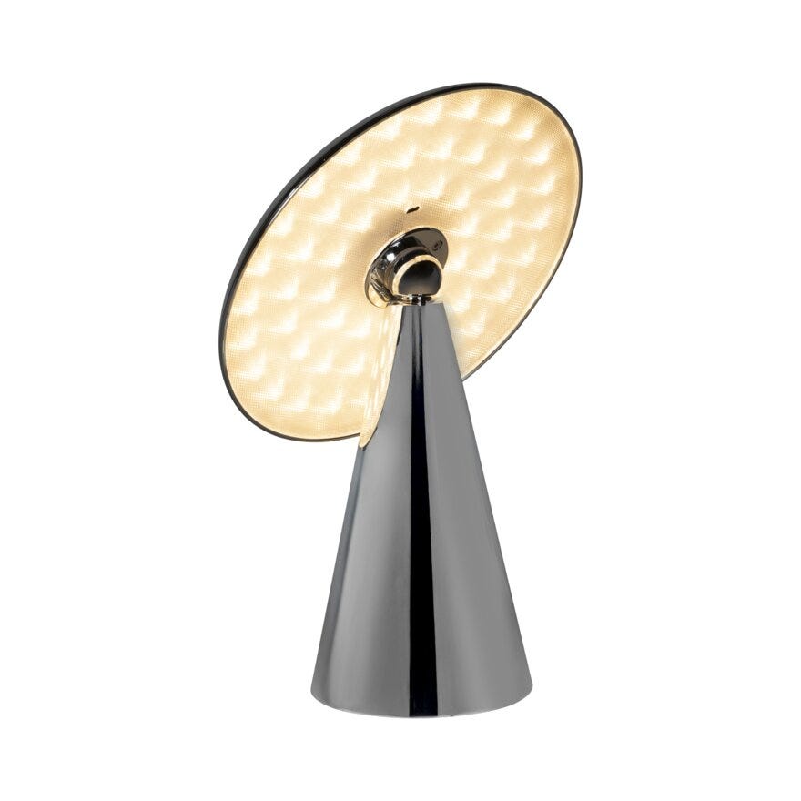 Sindig PORCINI Bordlampe oppladbar H26 cm i Sølv