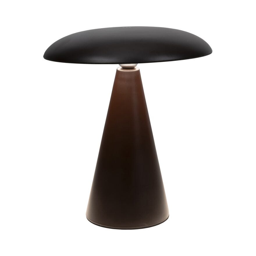 Sindig PORCINI Bordlampe oppladbar Ø23 cm i Brun
