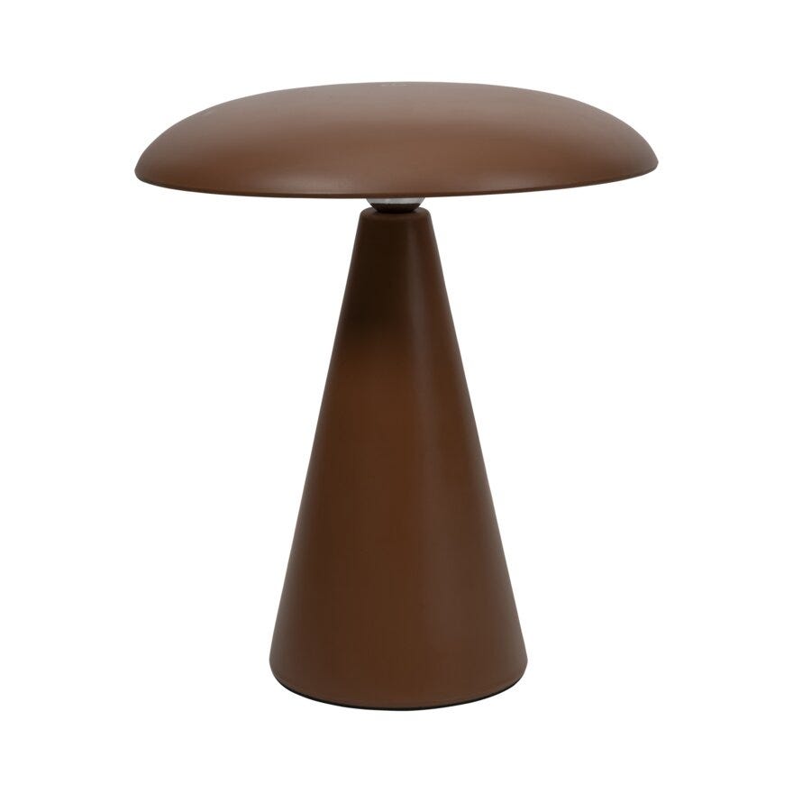 Sindig PORCINI Bordlampe oppladbar Ø23 cm i Brun