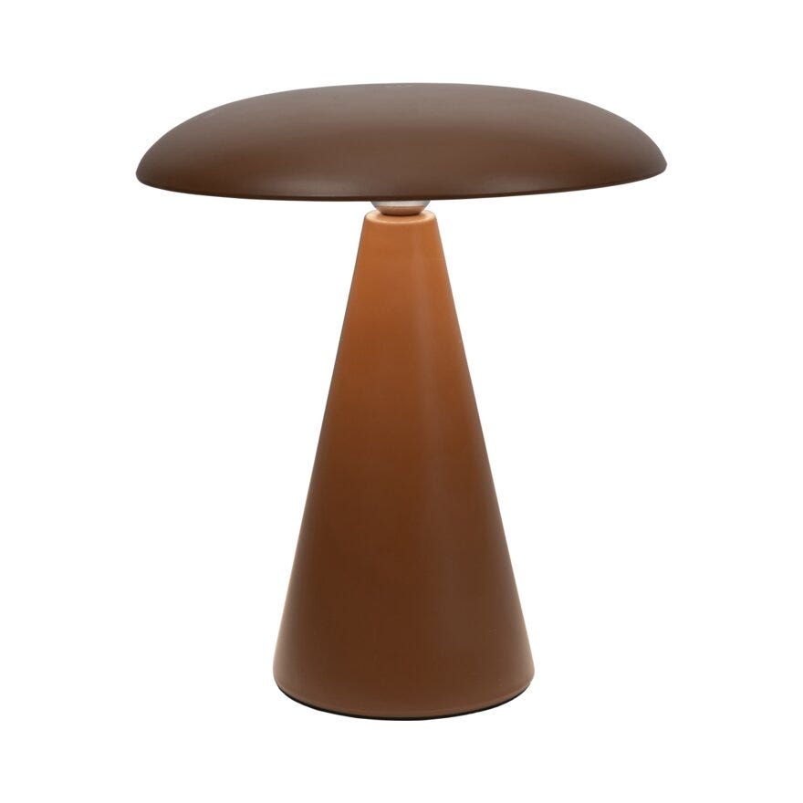 Sindig PORCINI Bordlampe oppladbar Ø23 cm i Brun