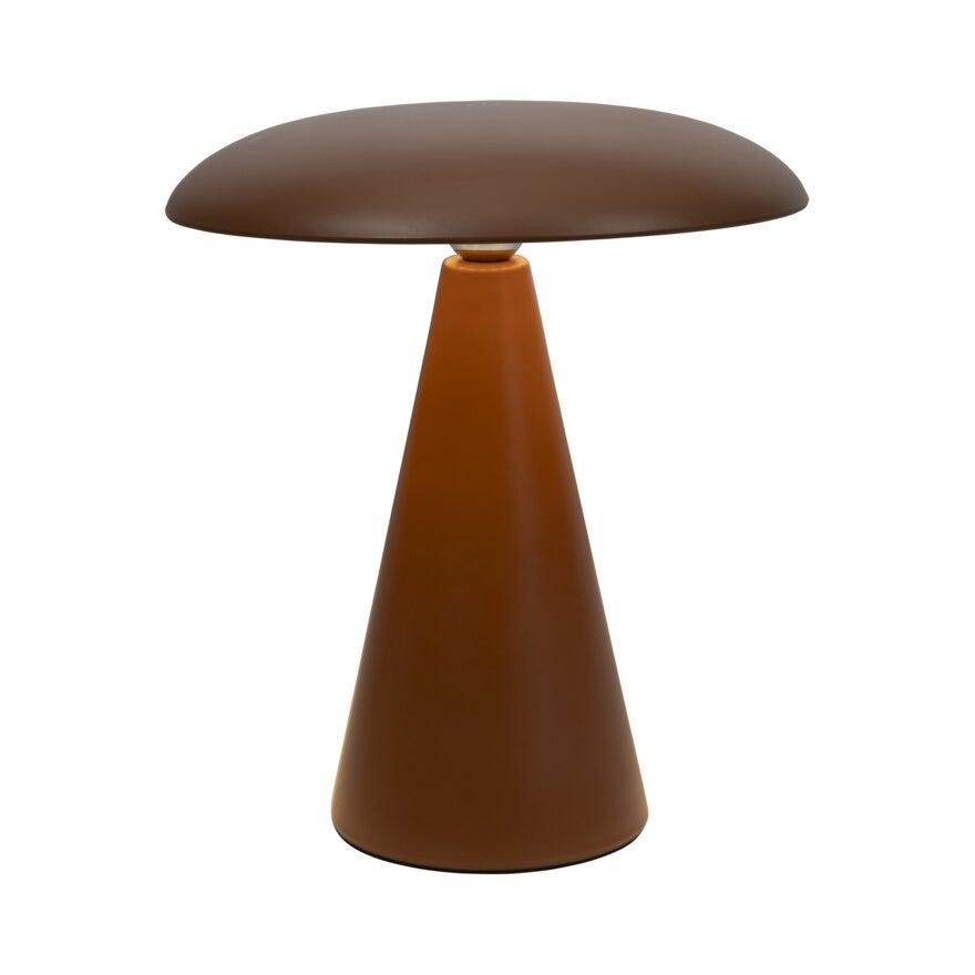 Sindig PORCINI Bordlampe oppladbar Ø23 cm i Brun