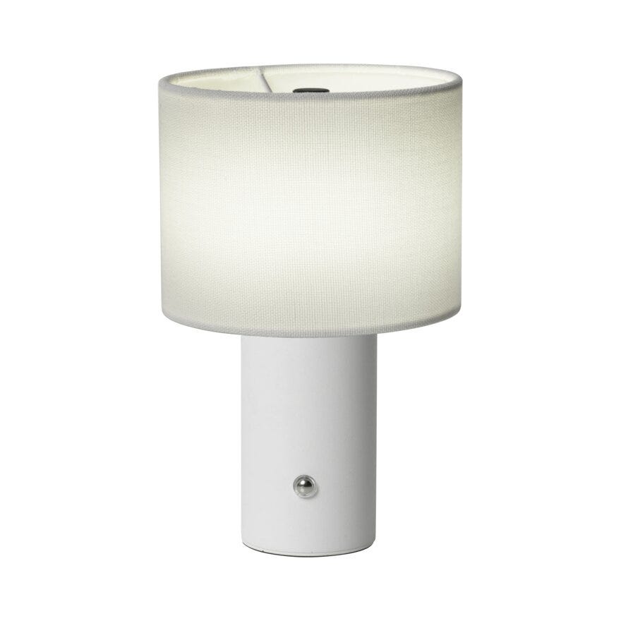 Sindig PORTOBELLO Bordlampe oppladbar H20 cm i Hvit