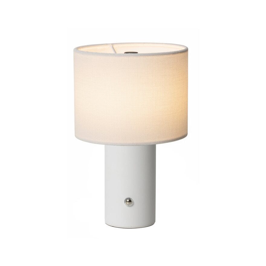 Sindig PORTOBELLO Bordlampe oppladbar H20 cm i Hvit