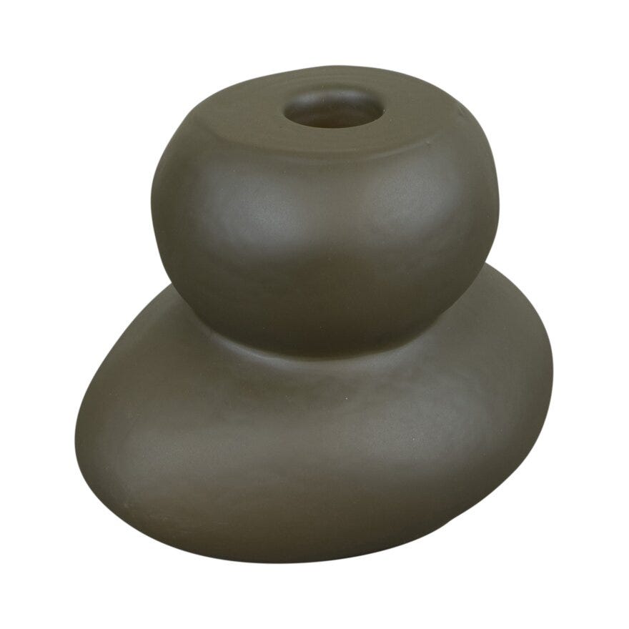 RØYS Lysestake H13 cm i Brun