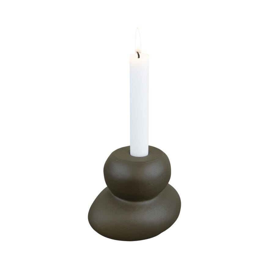 RØYS Lysestake H13 cm i Brun
