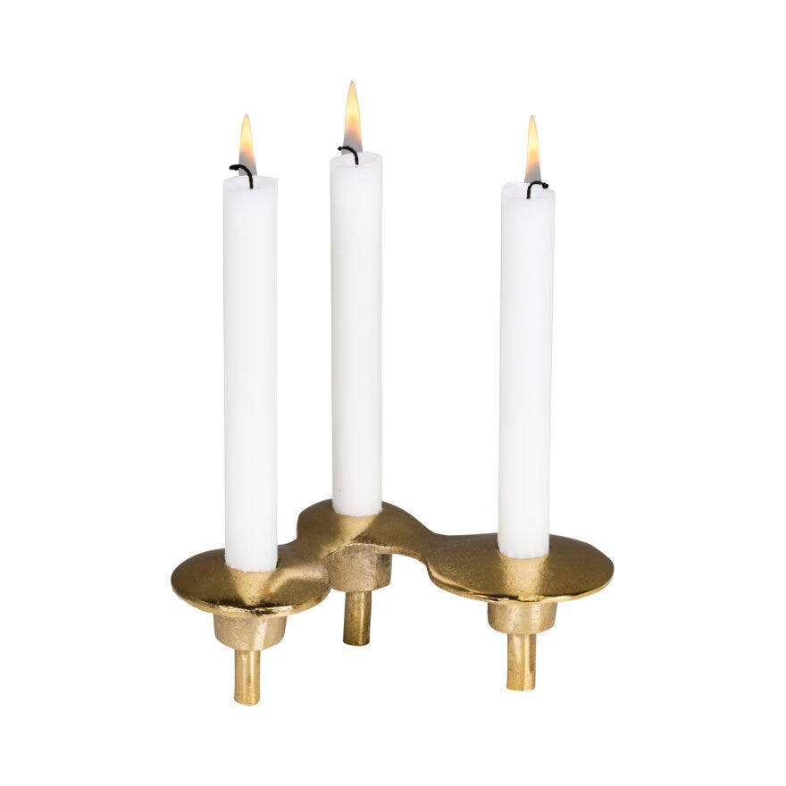 Sindig RAMA Lysestake H6 cm i Gull