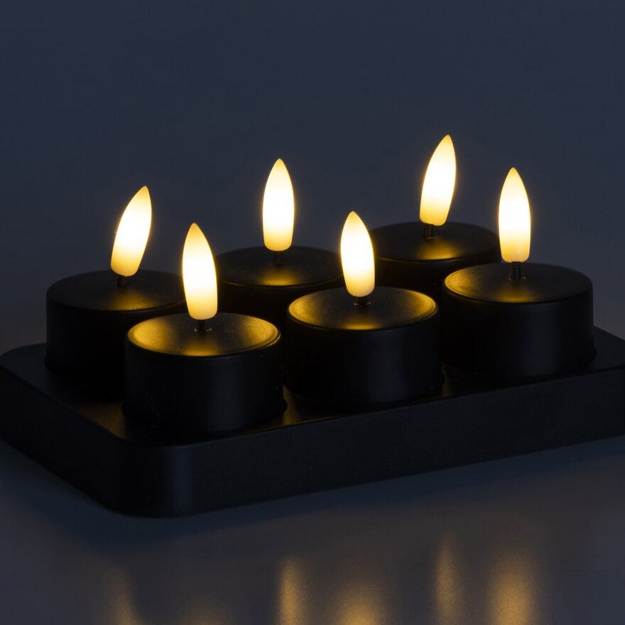 Ly REBA LED telys H2.5 cm i Svart