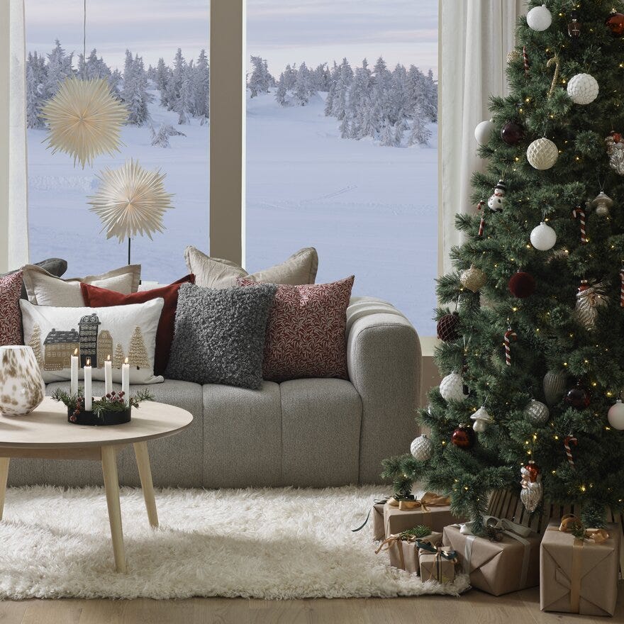 ØLAND Sofabord Ø90 cm i Beige/natur