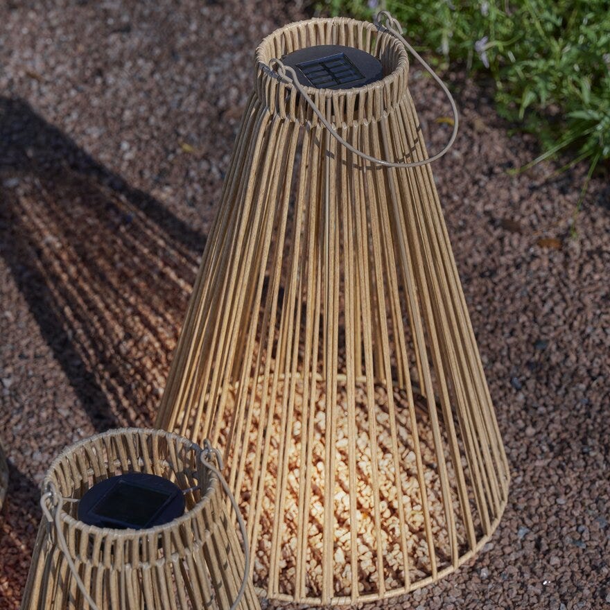 Nordic Energy TORIO Solcellelykt Ø34 cm i Beige/natur