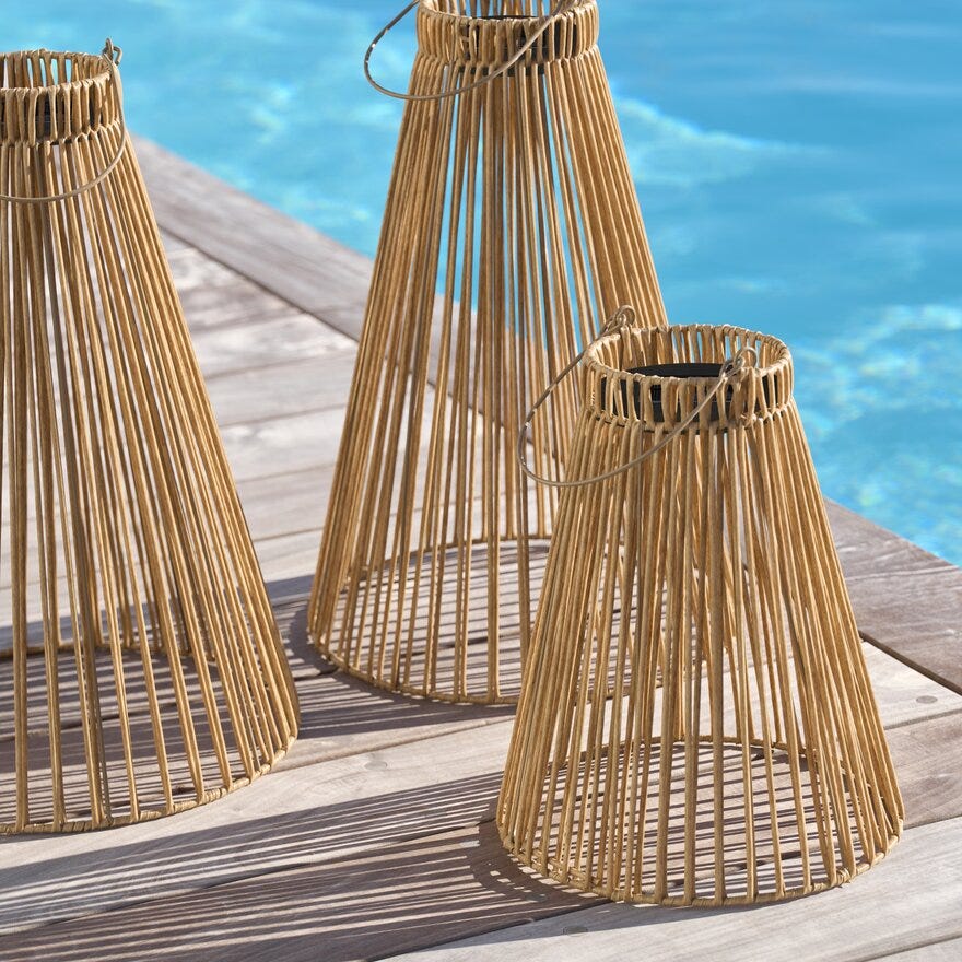 Nordic Energy TORIO Solcellelykt Ø34 cm i Beige/natur