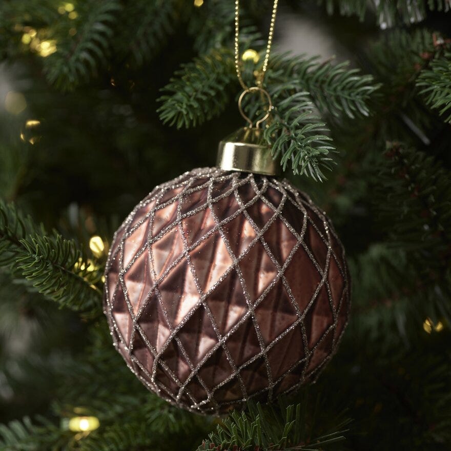 Sindig VAFFEL Julekule Ø8 cm i Rosa