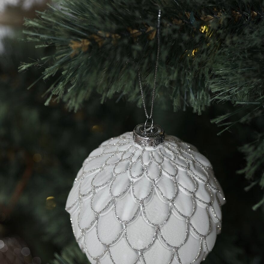 Sindig VENA Julekule Ø10 cm i Hvit