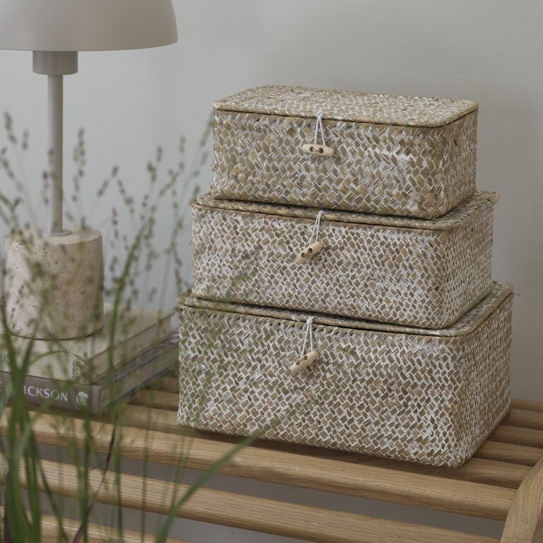 Sindig VERO Oppbevaringsboks Liten 13x23 cm i Beige/natur
