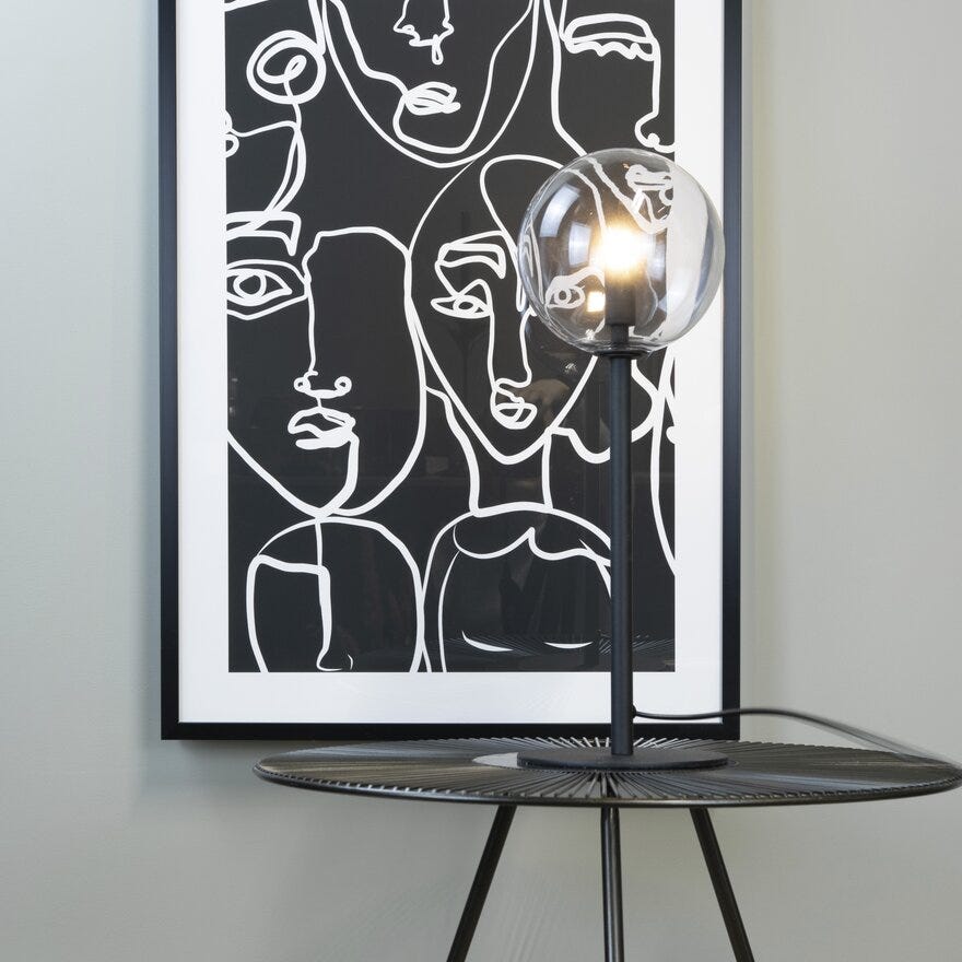 LINJE Sidebord Ø50 cm i Svart