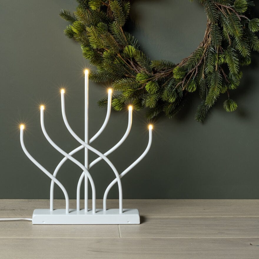Ly VIVIAN Adventsstake 31x5 cm i Hvit
