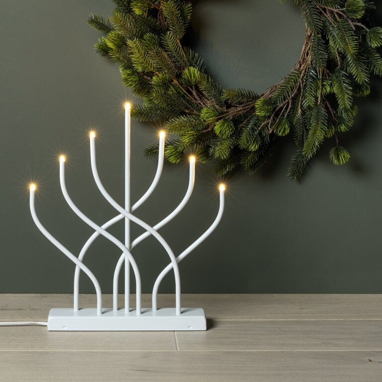 Ly VIVIAN Adventsstake 31x5 cm i Hvit