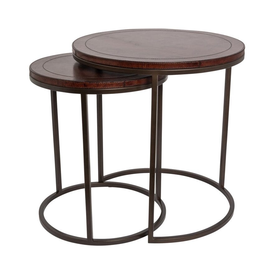 Halvor Bakke SORRENTO Sidebord sett Ø50 cm i Brun designet av Halvor Bakke