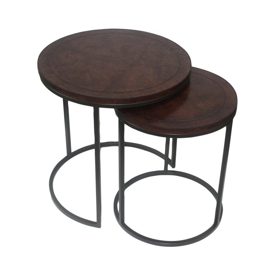 Halvor Bakke SORRENTO Sidebord sett Ø50 cm i Brun designet av Halvor Bakke