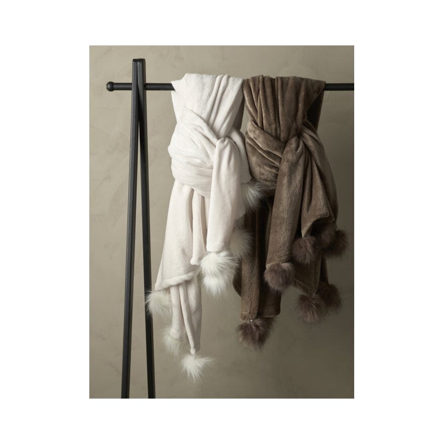 Sindig CAROLINE Pledd 130x170 cm i Hvit