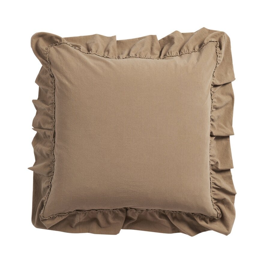 Sindig RAW Pynteputetrekk Volanger 50x50 cm i Beige/natur