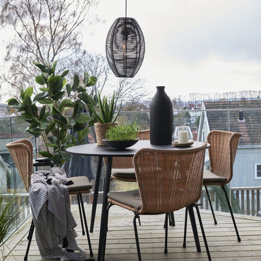 RHINE Vase H45 cm i Svart