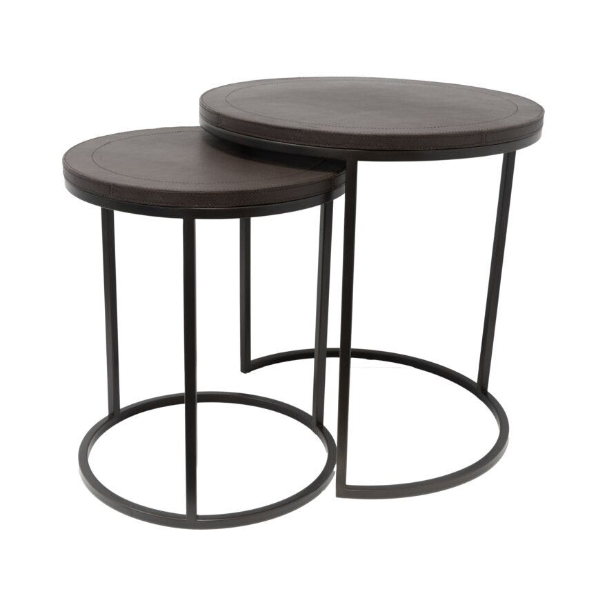 Halvor Bakke SORRENTO Sidebord sett Ø50 cm i Brun