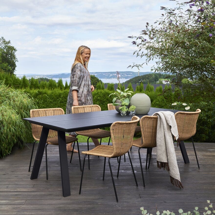 ANZIO Spisebord 100x220 cm i Svart
