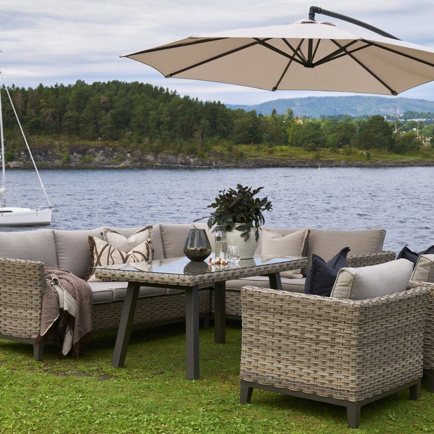 SOMBRA Parasoll Ø300 cm i Beige/natur