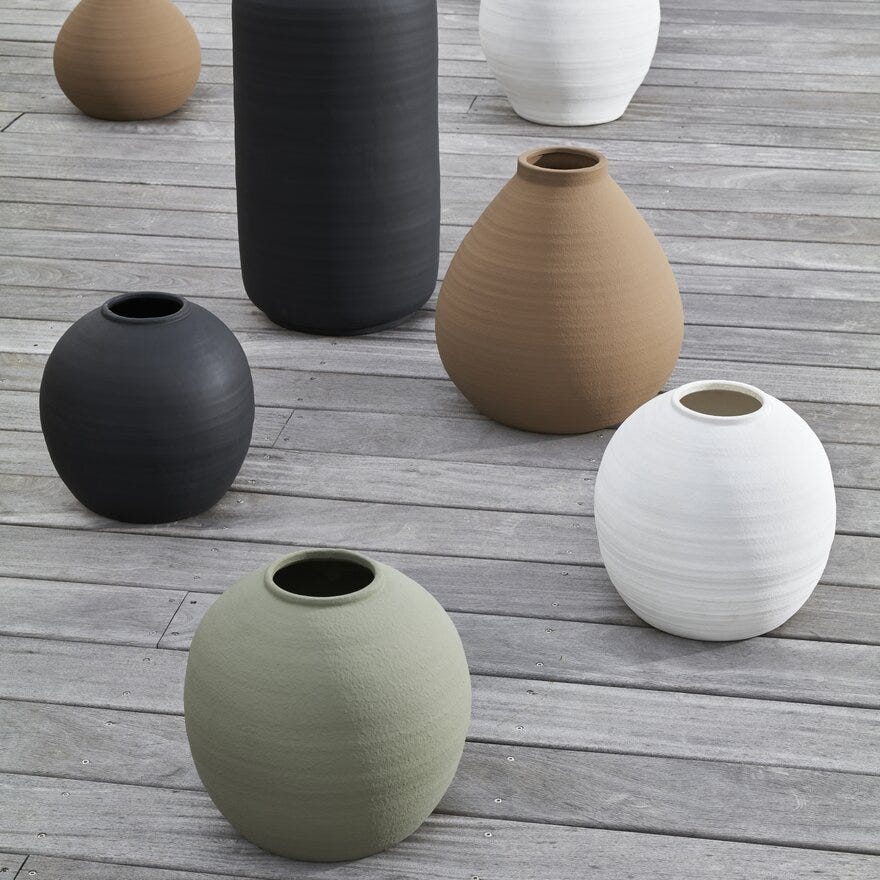 LEONA Vase H37 cm i Beige/natur