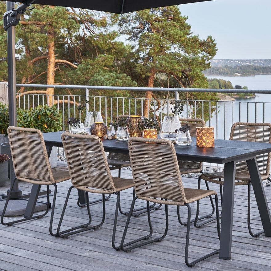 ANZIO Spisebord 100x220 cm i Svart
