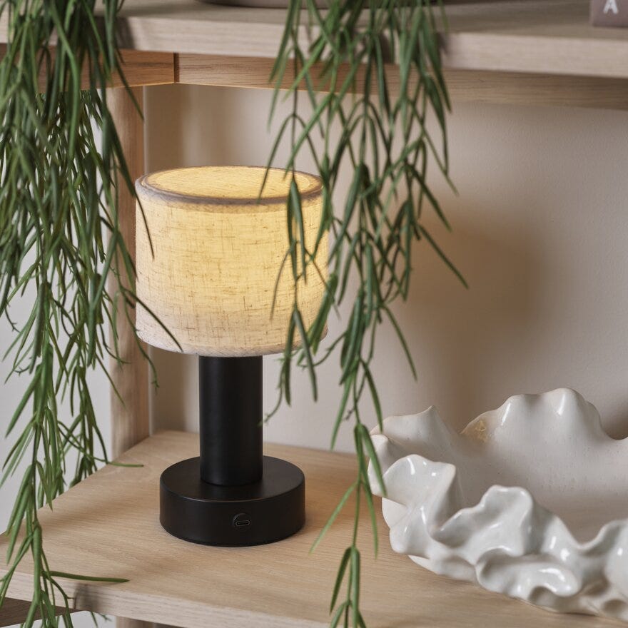 Pr Home TIARA Bordlampe oppladbar H24 cm i Svart