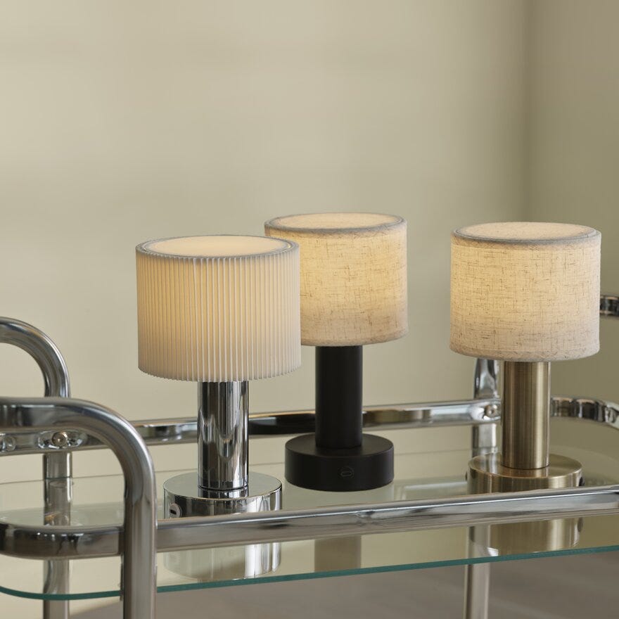 Pr Home TIARA Bordlampe oppladbar H24 cm i Sølv
