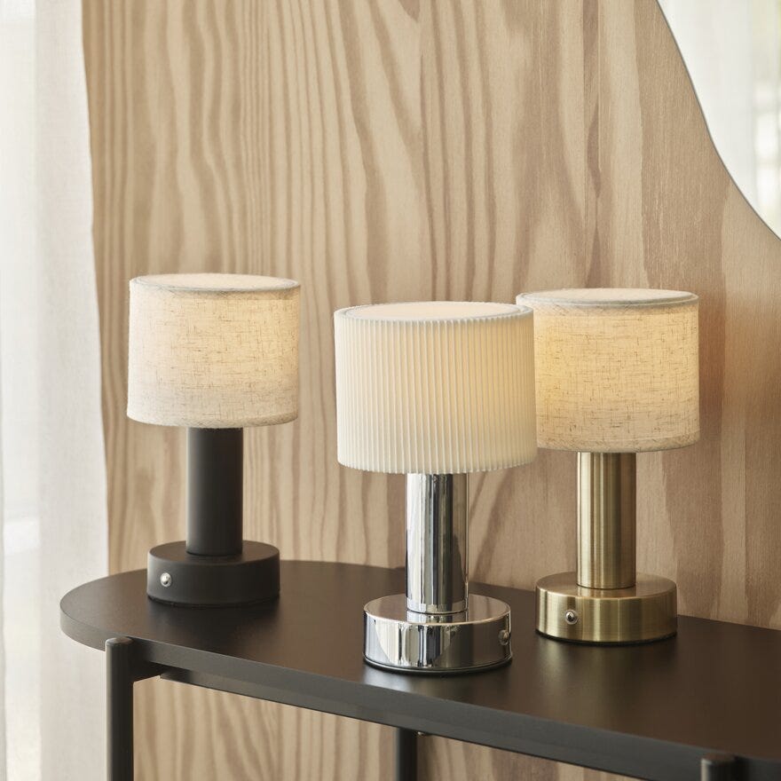 Pr Home TIARA Bordlampe oppladbar H24 cm i Gull