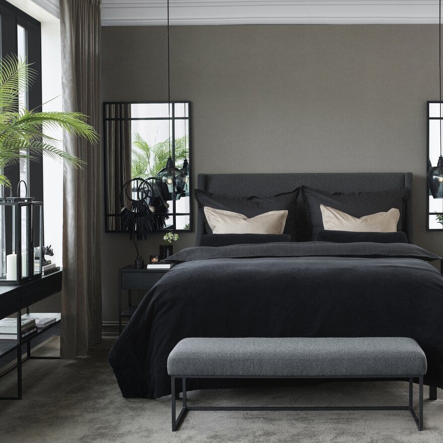 MANHATTAN Speil med spiler H120 cm i Svart