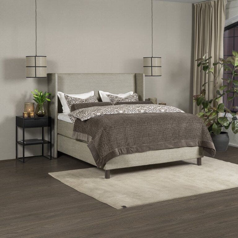 Signature Collection Sleeping BJERKØY Kontinentalseng 150x200 cm i Beige/natur designet av Halvor Bakke
