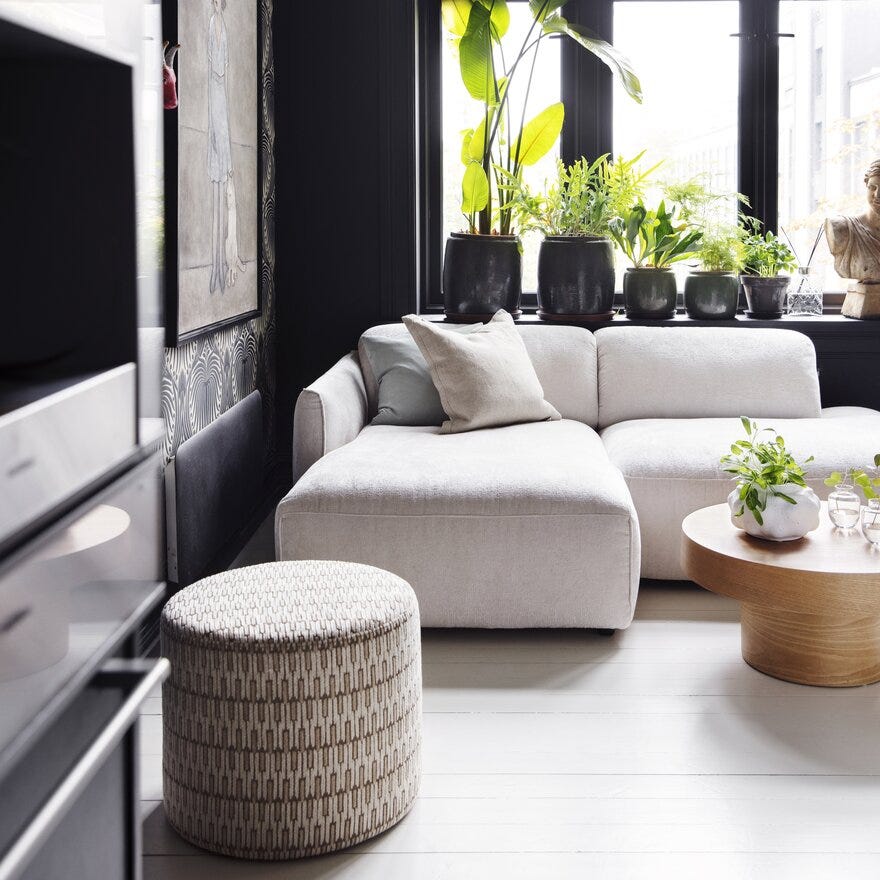Bohus Exclusive by Tone Kroken CLUB SOFT 3 seter med sjeselong med sjeselong og endeavslutning i Beige/natur designet av Tone Kroken