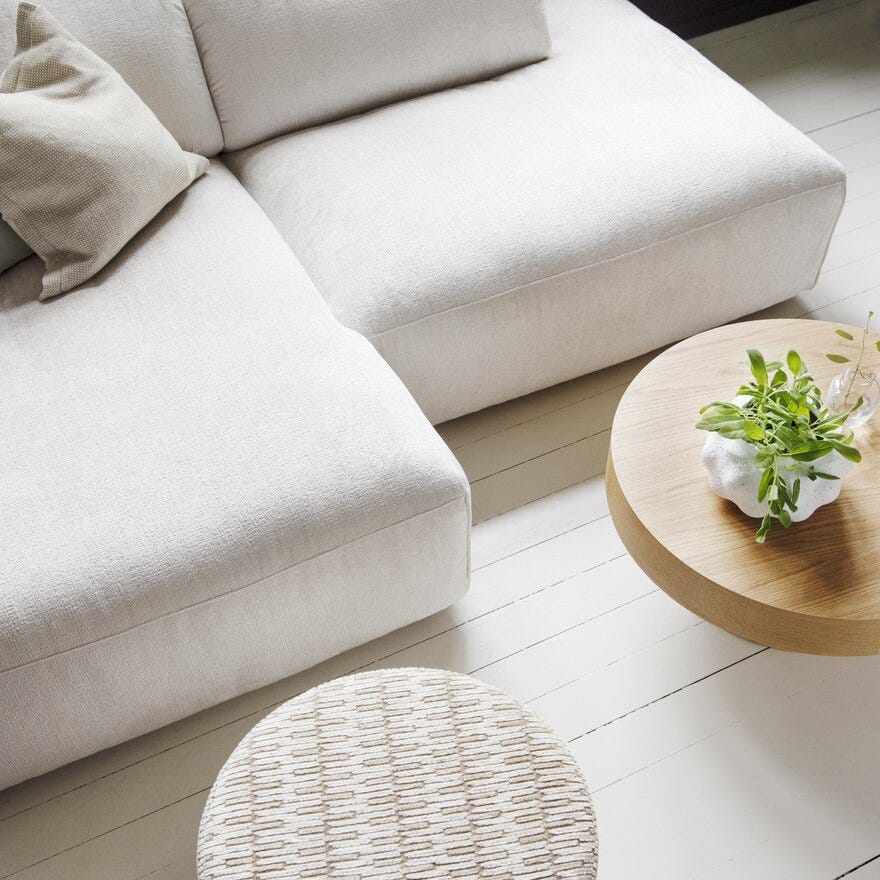 Bohus Exclusive by Tone Kroken CLUB SOFT 3 seter med sjeselong med sjeselong og endeavslutning i Beige/natur designet av Tone Kroken