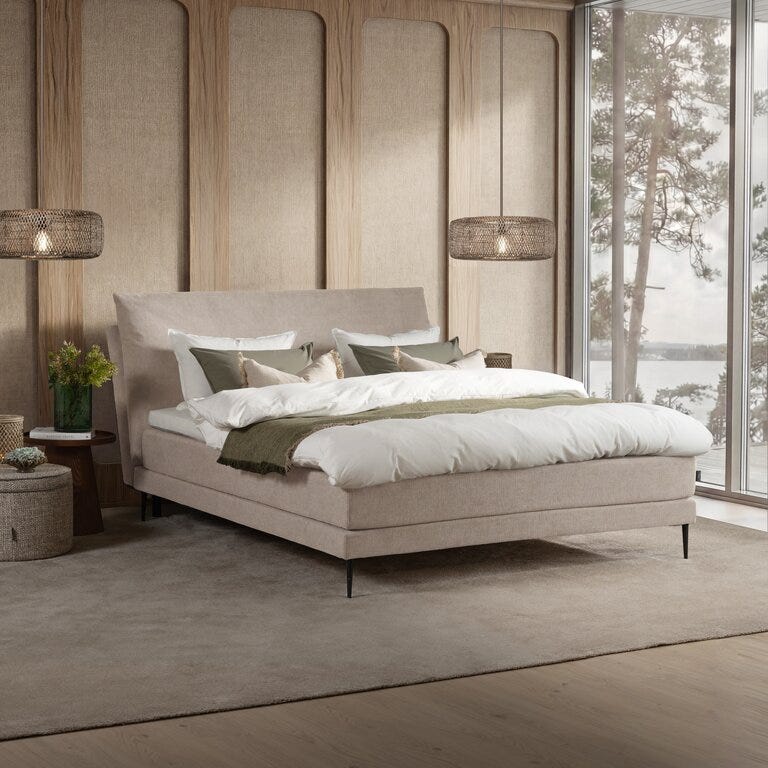Signature Collection Sleeping FRØYA Seng med gavl 140x200 cm i Beige/natur