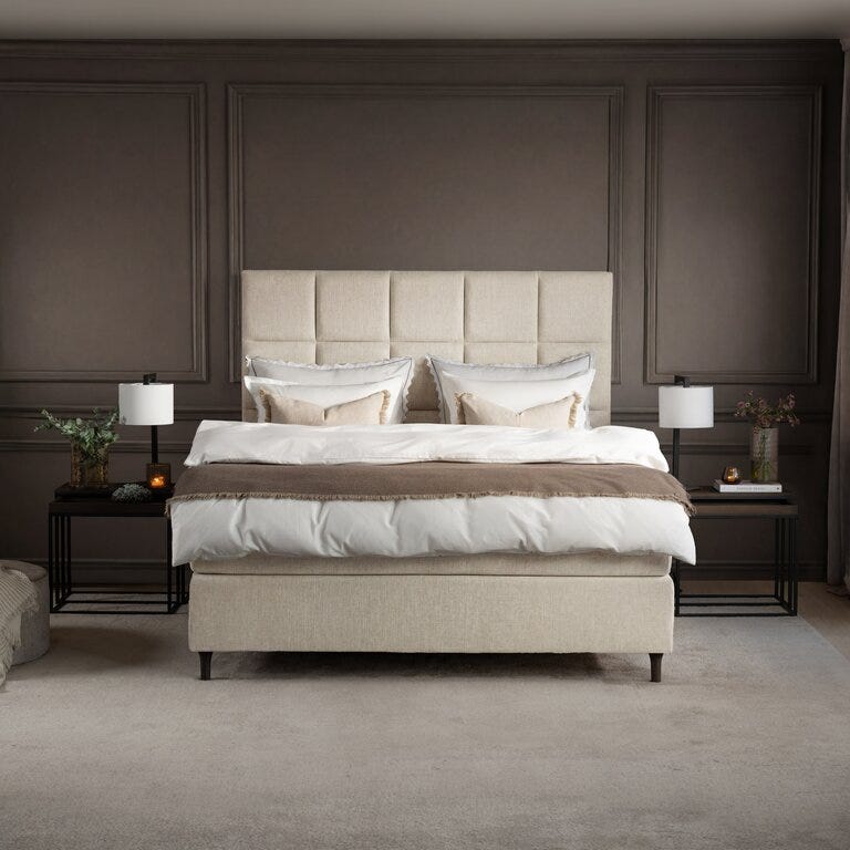 Signature Collection Sleeping LINDØY Kontinentalseng 140x200 cm i Beige/natur