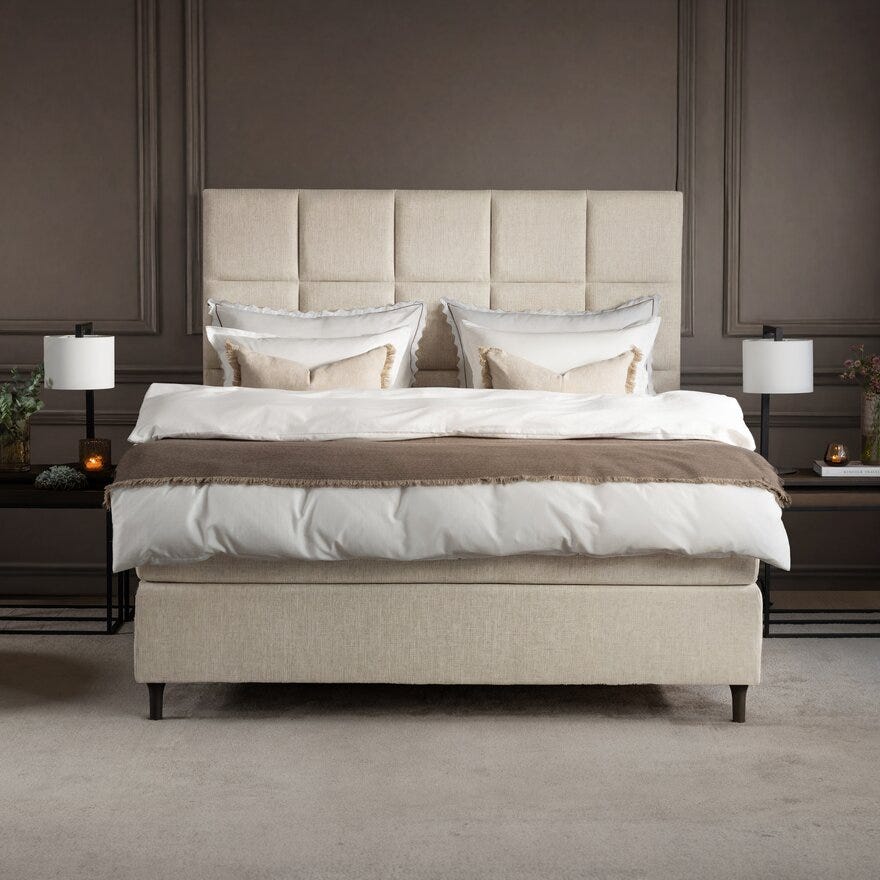 Signature Collection Sleeping LINDØY Kontinentalseng 140x200 cm i Beige/natur