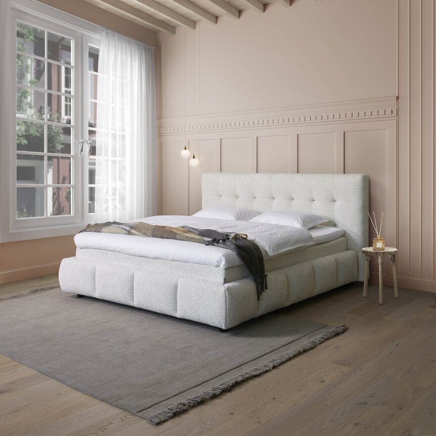 Signature Collection Sleeping NOTTING HILL Seng med gavl 140x200 cm i Beige/natur