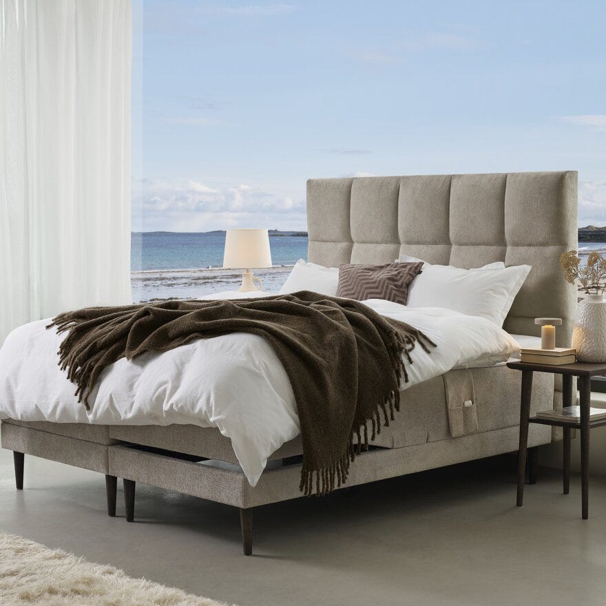 Signature Collection Sleeping SANDØ Regulerbar seng 160x200 cm i Beige/natur