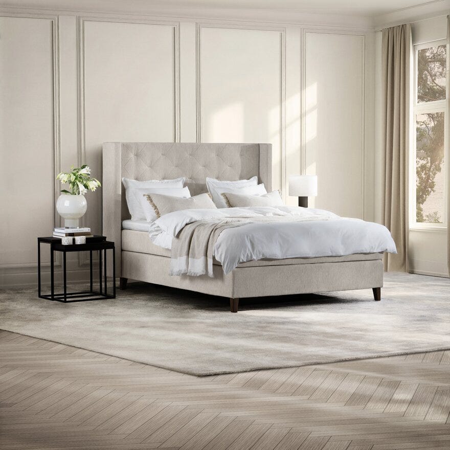 Signature Collection Sleeping SANDØ Kontinentalseng 140x200 cm i Beige/natur