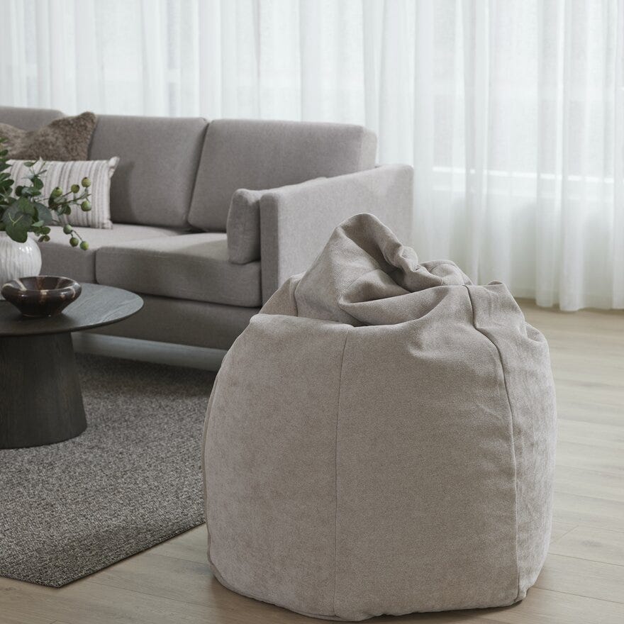 Sacco MEDIUM PLUS SMART Saccosekk Ø87 cm i Beige/natur