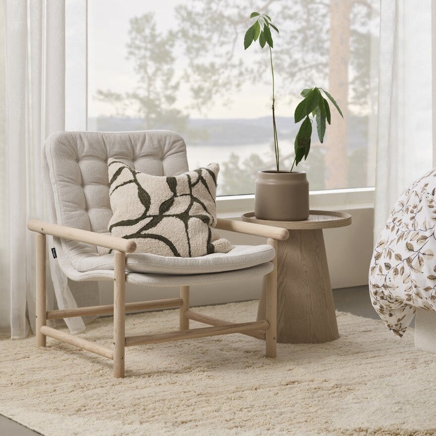BASOON Sidebord Ø45 cm i Beige/natur