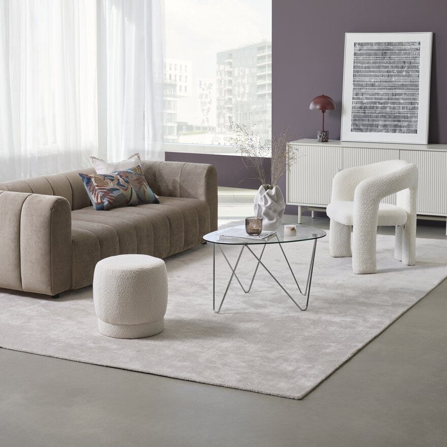 CAMILO Puff Ø41.5 cm i Beige/natur