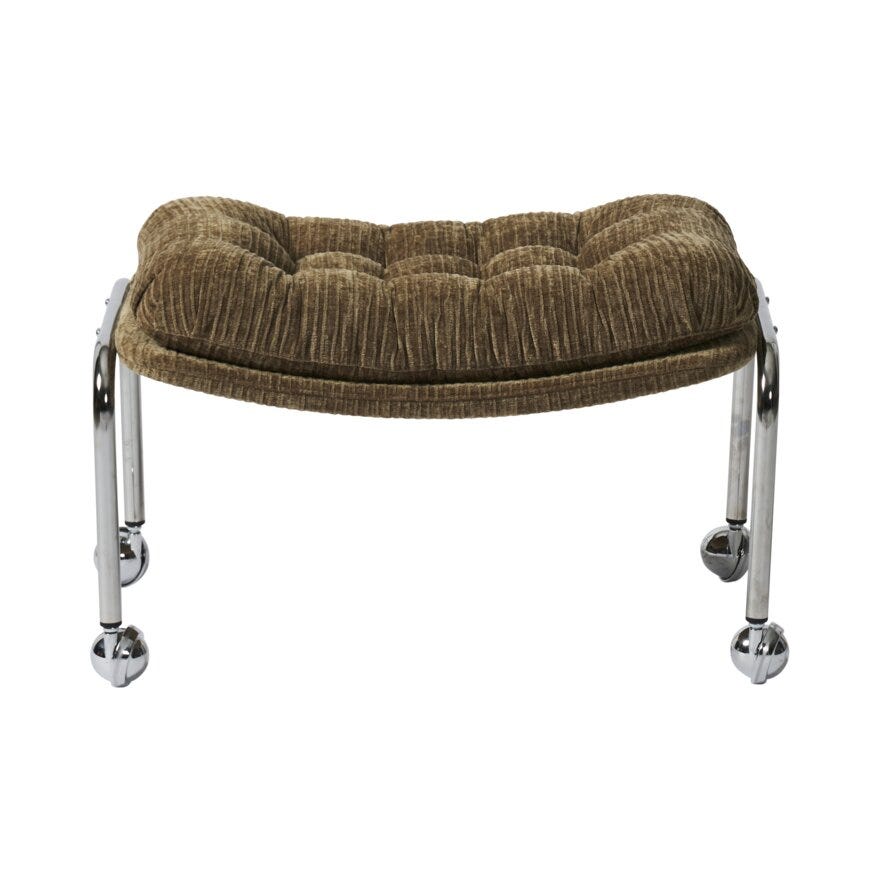QUEEN Fotskammel i Beige/natur