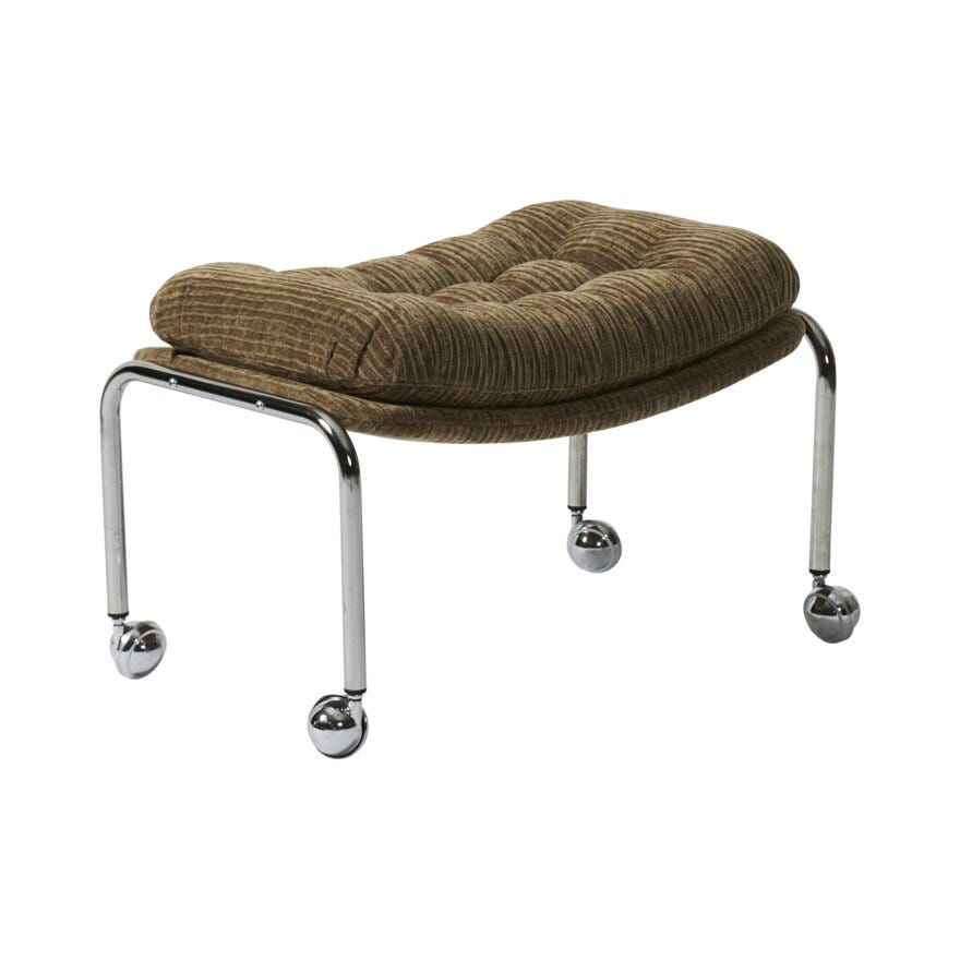 QUEEN Fotskammel i Beige/natur