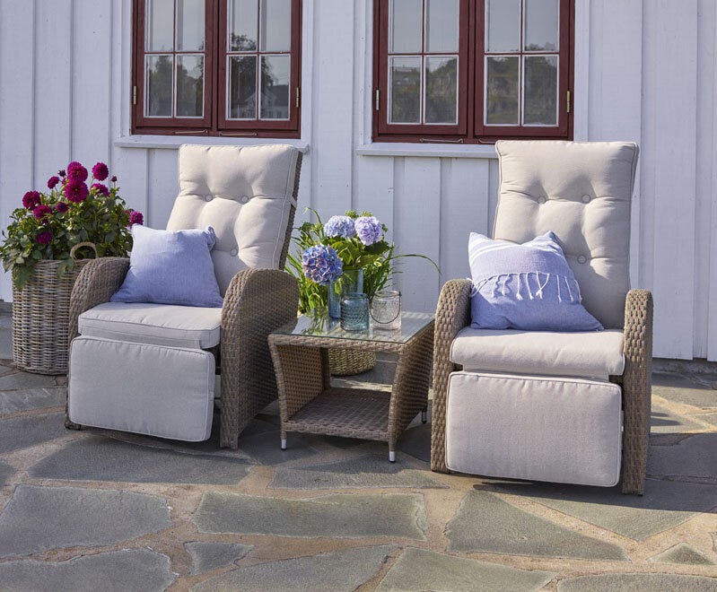 EMIR Stolsett med bord i Beige/natur